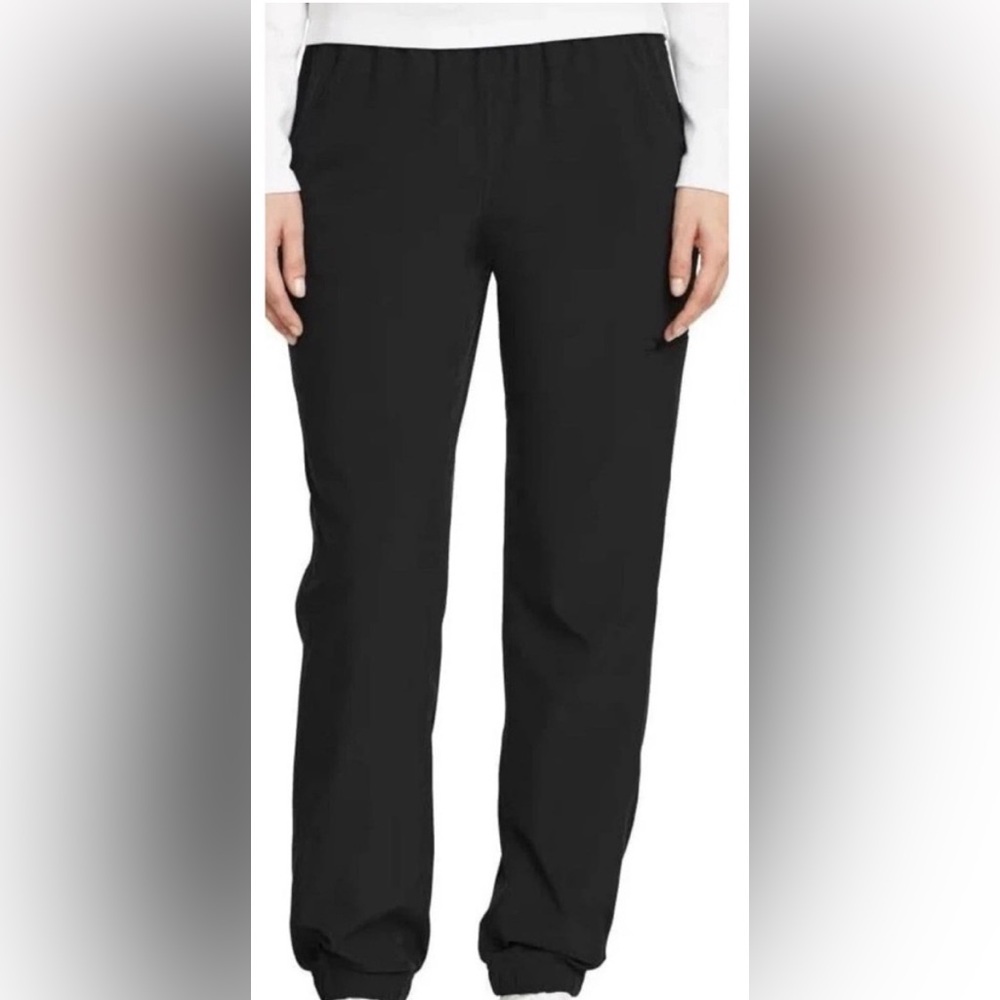 Eddie Bauer Women's Black Rainier Fleece-Lined Pull-On Hiking Pants Sz 18